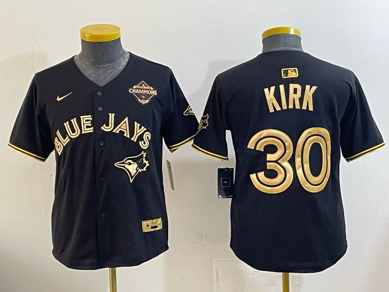Youth 2026 Toronto Blue Jays #30 Kirk Black Gold 5th generation Nike MLB Jersey style 01->youth mlb jersey->Youth Jersey